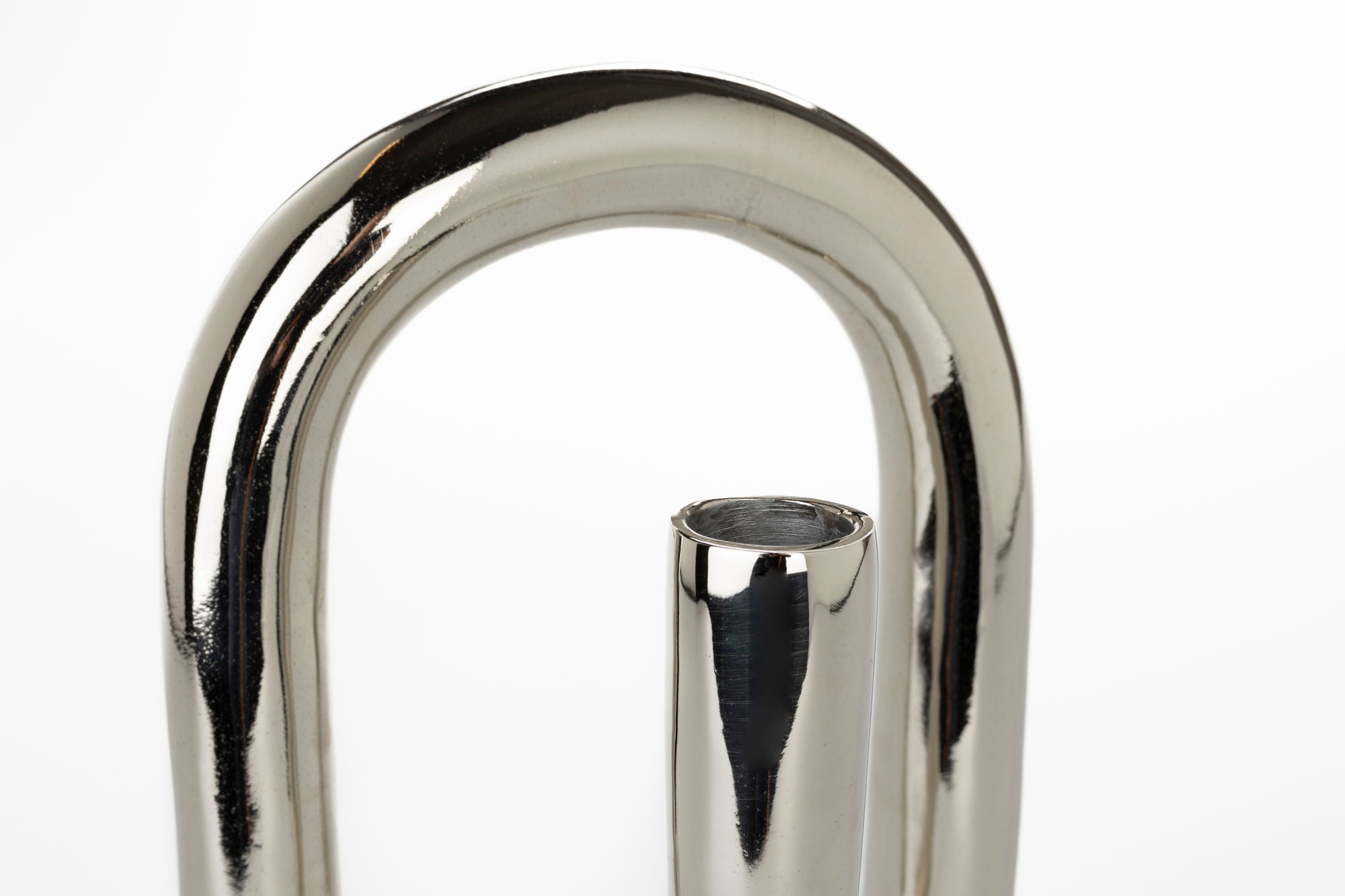 Zuiver Tubo Curly Shiny Silver Candle Holder Large